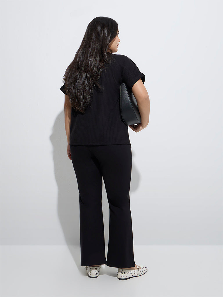 Gia Black Self-Striped Top - Image 4