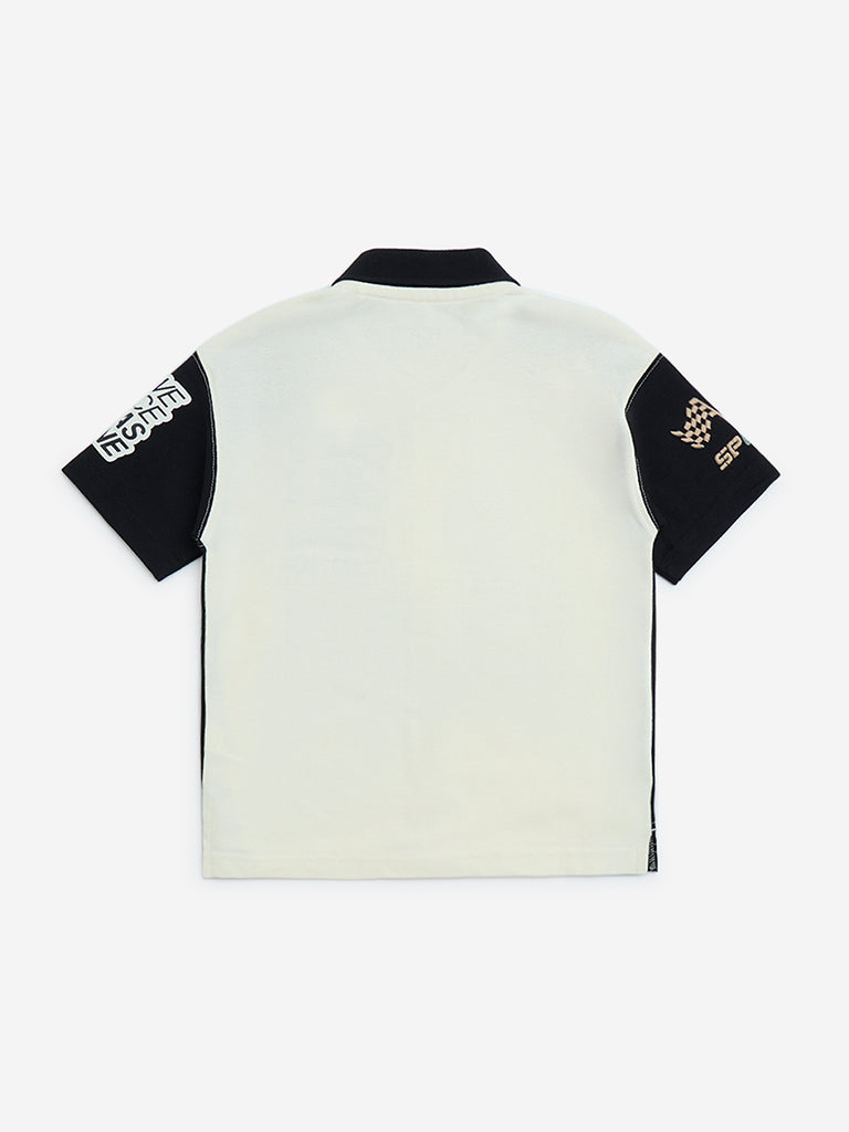 HOP Kids Black Typographic Cotton Shirt - Image 3
