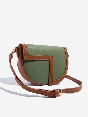 Westside Green Textured Sling Bag
