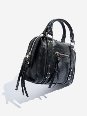 Westside Black Textured Sling Bag