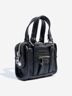 Westside Black Textured Mini Sling Bag