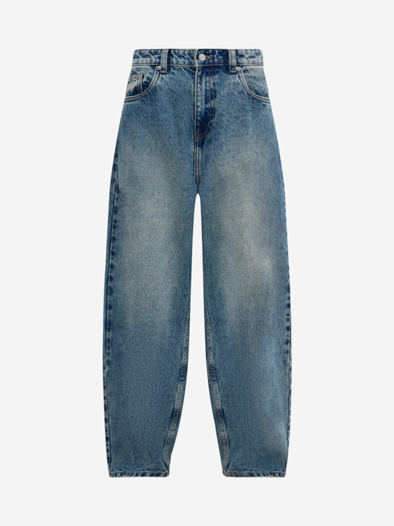 Nuon Light Blue Washed Mid-Rise Boyfriend Jeans - Image 6