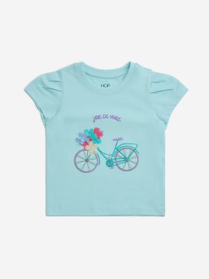 HOP Kids Aqua Cycle Detailed Cotton Top