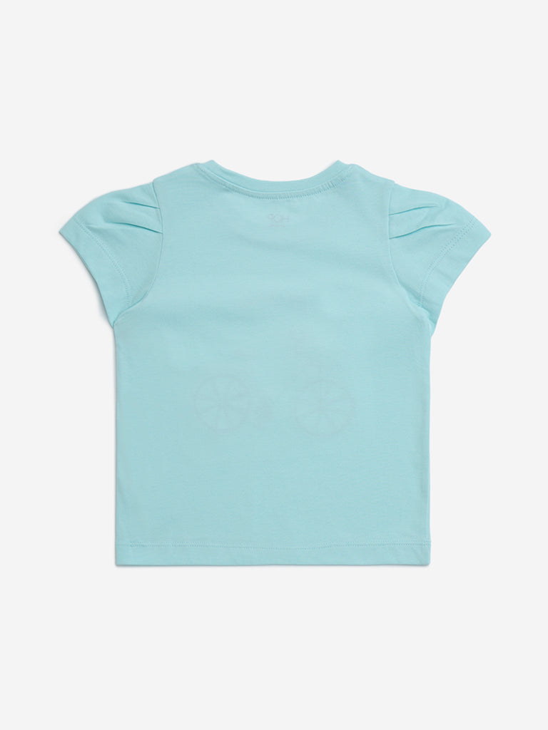 HOP Kids Aqua Cycle Detailed Cotton Top - Image 3