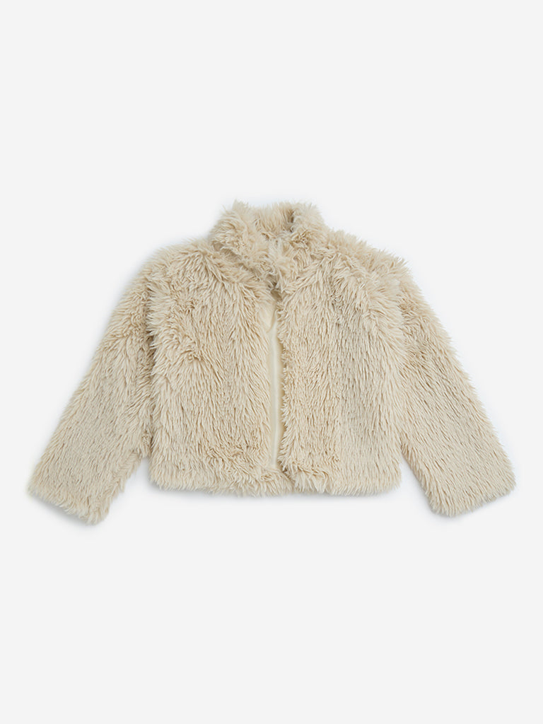 Y&F Kids Beige Faux Fur Jacket
