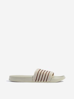SOLEPLAY Beige Stripe Printed Pool Slides