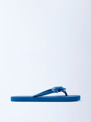 LUNA BLU Blue Bow-Detailed Flip-Flops