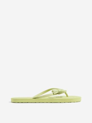 LUNA BLU Lime Bow-Detailed Flip-Flops