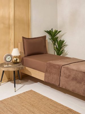 Westside Home Dark Brown Single Bed Fleece Blanket