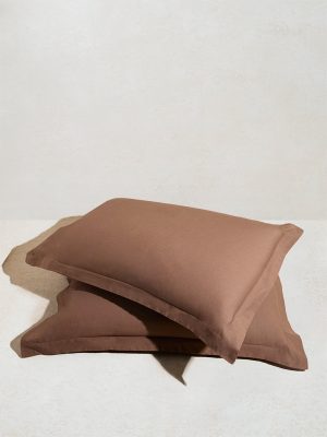 Westside Home Dark Brown Solid Pillowcase (Set of 2)