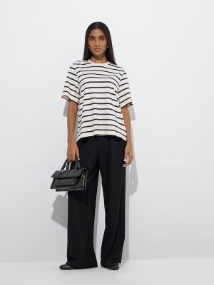 Wardrobe Ivory Striped T-Shirt