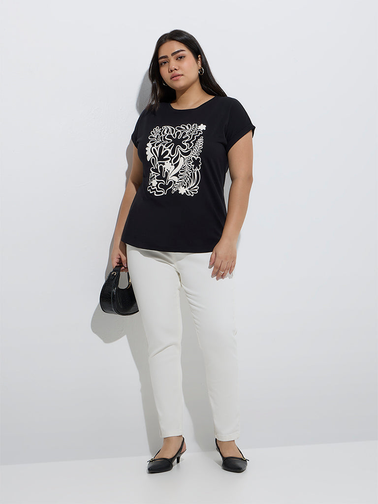 Gia White High-Rise Cotton-Blend Jeggings