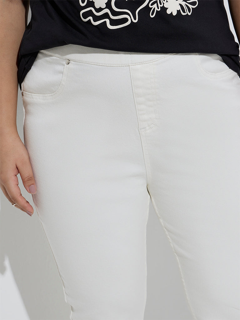 Gia White High-Rise Cotton-Blend Jeggings - Image 3