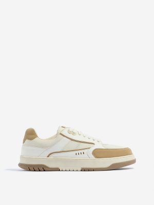 SOLEPLAY Beige Colour-Blocked Lace-up Sneakers