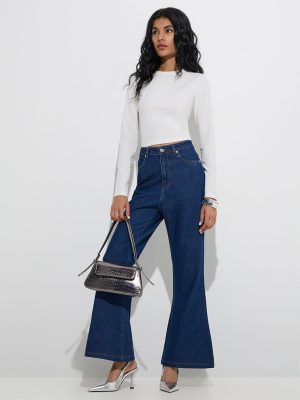 Nuon Dark Blue Bootcut High-Rise Jeans