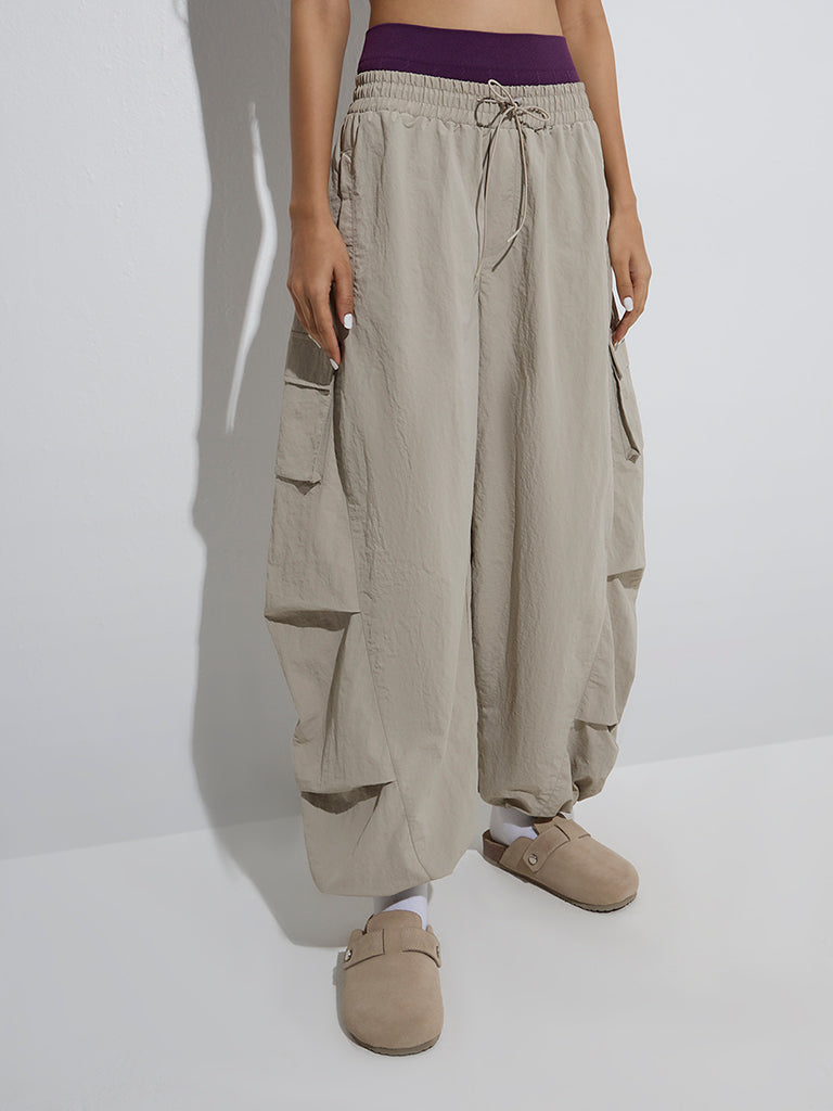 Nuon Beige Mid-Rise Harem Pants - Image 2