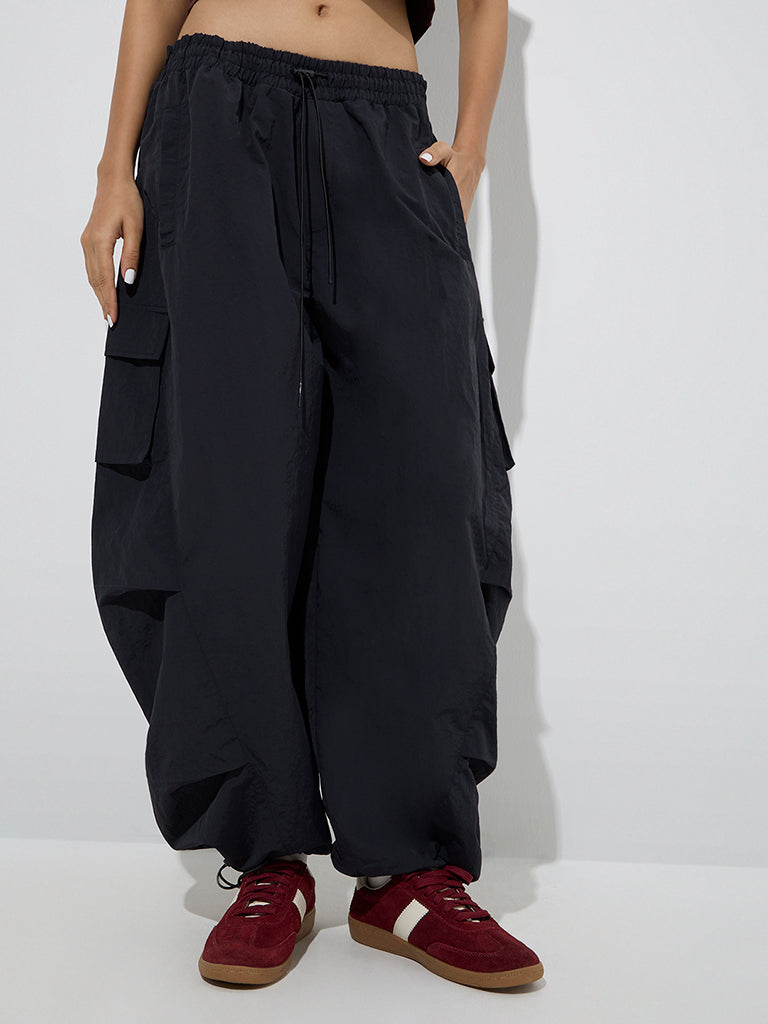 Nuon Black Mid-Rise Harem Pants - Image 2