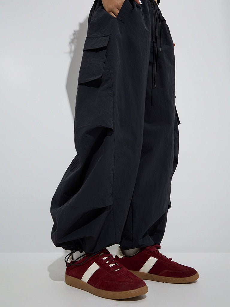 Nuon Black Mid-Rise Harem Pants - Image 3