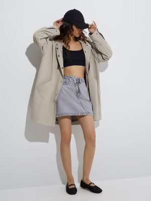 Nuon Beige Hooded Jacket