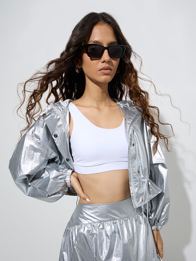 Nuon Silver Metallic Jacket - Image 2