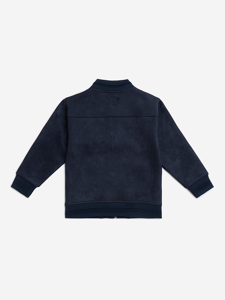 HOP Kids Navy Suede Jacket - Image 3