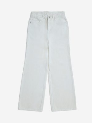 Y&F Kids White Wide-Leg High-Rise Jeans