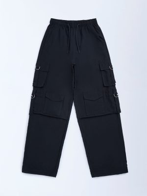 Y&F Kids Black High-Rise Joggers