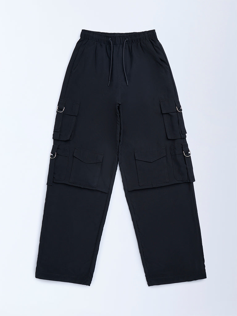 Y&F Kids Black High-Rise Joggers