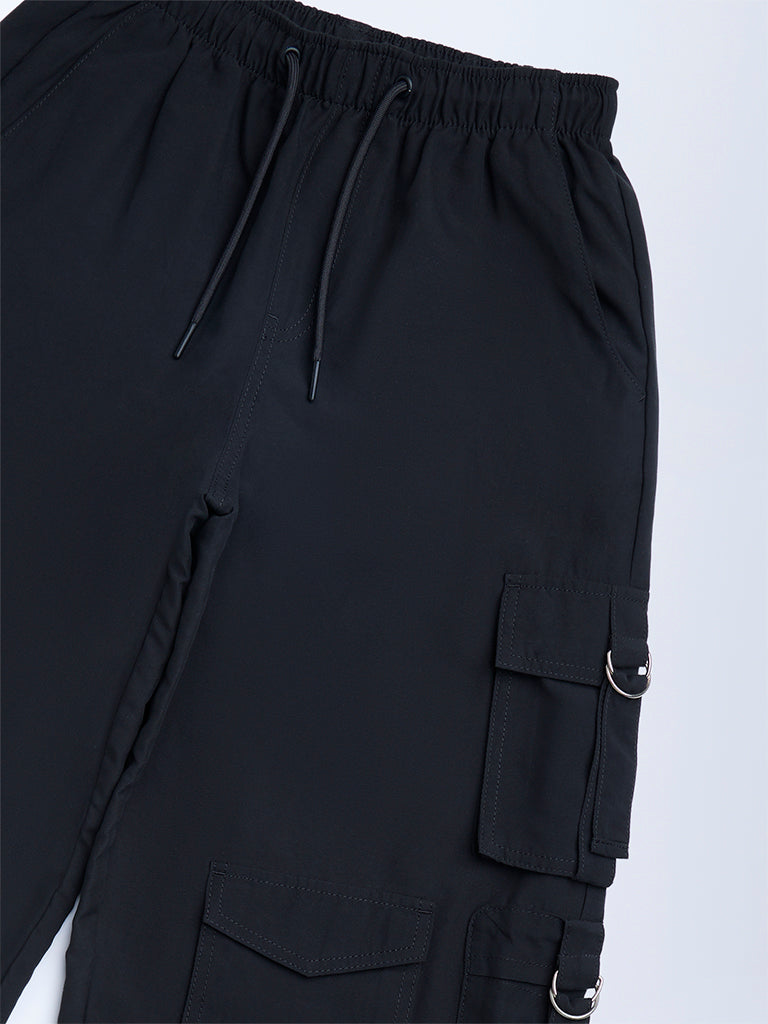 Y&F Kids Black High-Rise Joggers - Image 3