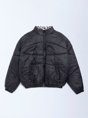 Y&F Kids Black Quilted Puffer Jacket