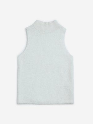 Y&F Kids White Knit-Textured Sweater