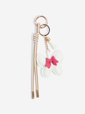 Westside Accessories White Butterfly Design Bag Charm