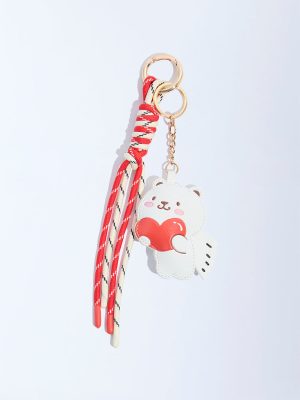 Westside Accessories White Teddy Bear Bag Charm
