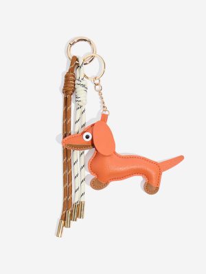 Westside Accessories Orange Dog Detailed Bag Charm