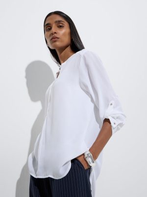 Wardrobe White Sheer Blouse with Inner