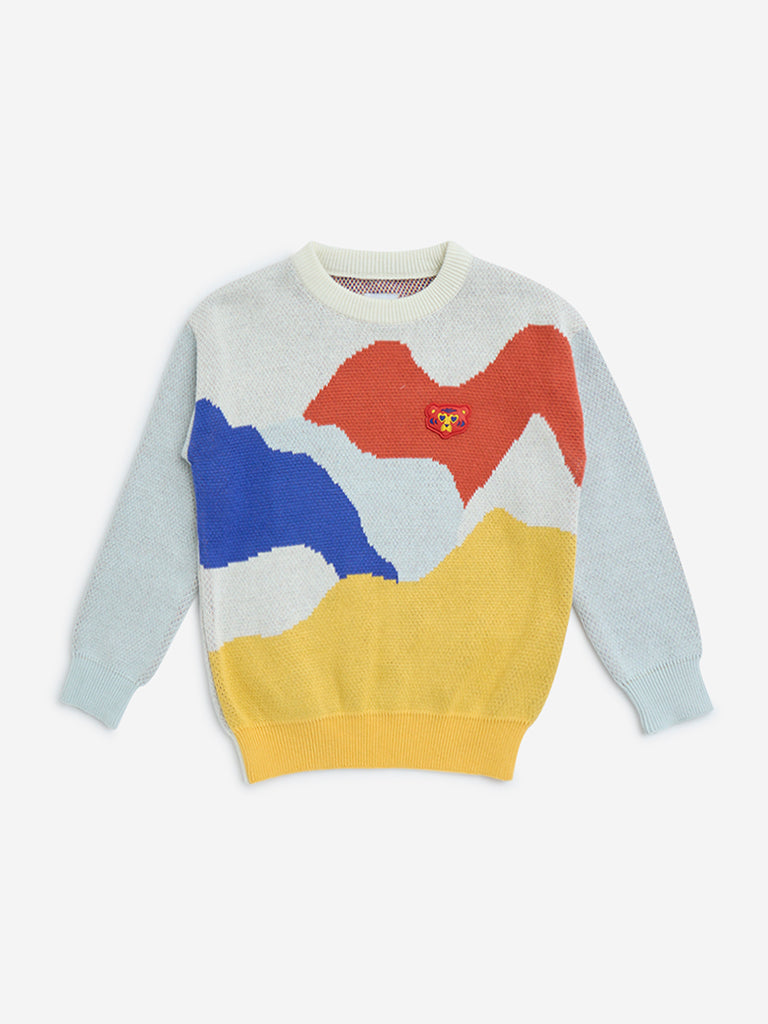 HOP Kids Multicolour Printed Cotton Sweater - Image 2