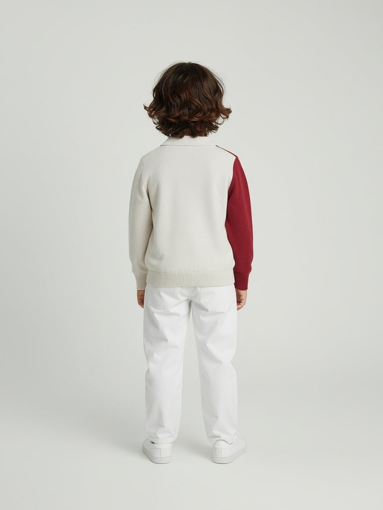 HOP Kids Multicolour Colour-Blocked Cotton Sweater - Image 5