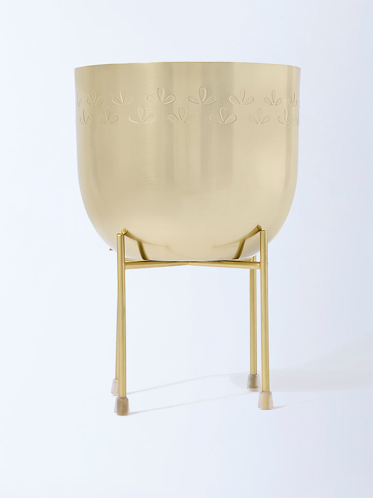 Westside Home Gold Leaf Etched Planter - Small