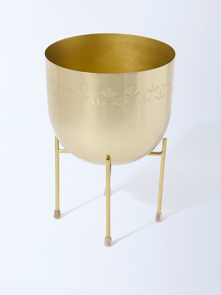 Westside Home Gold Leaf Etched Planter - Small - Image 2