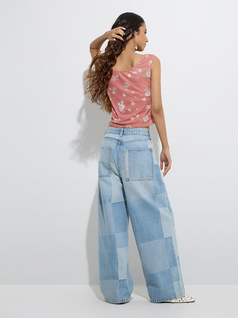 Nuon Dusty Coral Floral Printed Top - Image 4