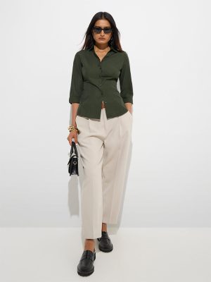 Wardrobe Olive Solid Shirt