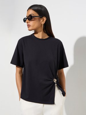 Wardrobe Black Metal-Detailed T-Shirt