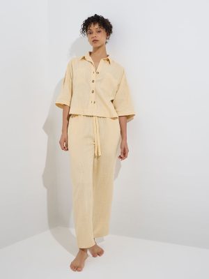 Wunderlove Yellow Shirt and Pyjamas Set