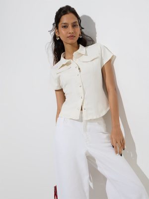 Nuon Off-White Denim Shirt