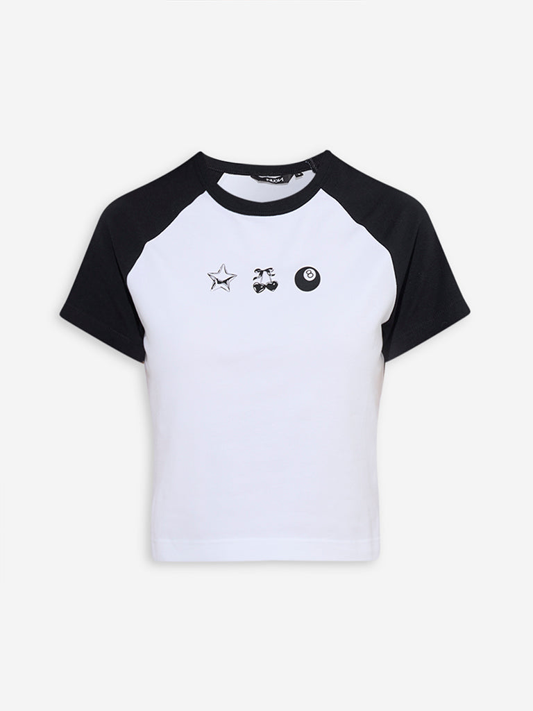 Nuon White Printed Cotton-Blend T-Shirt - Image 5