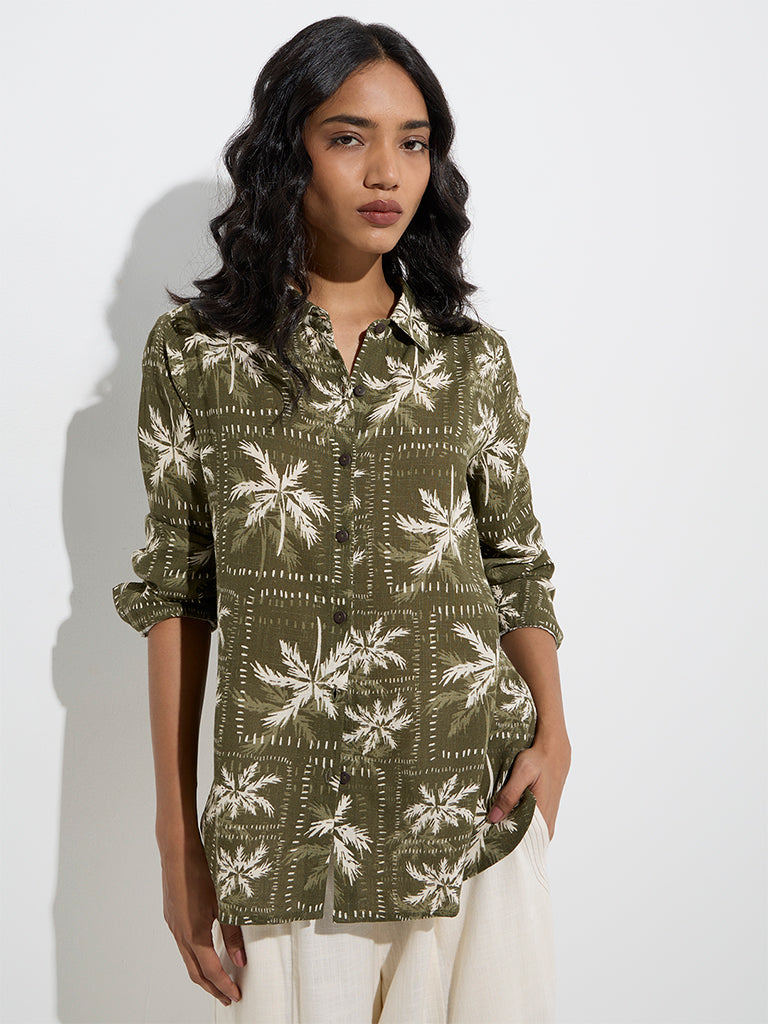 LOV Olive Tropical-Inspired Shirt - Image 2