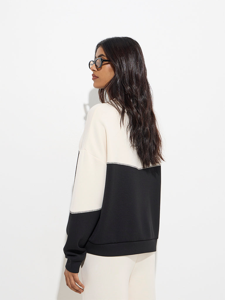 LOV Black Colour-Blocked Sweatshirt - Image 4