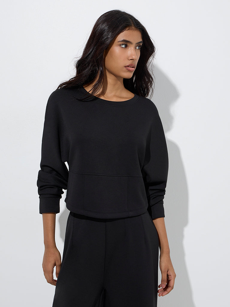 LOV Black Solid Sweatshirt - Image 2