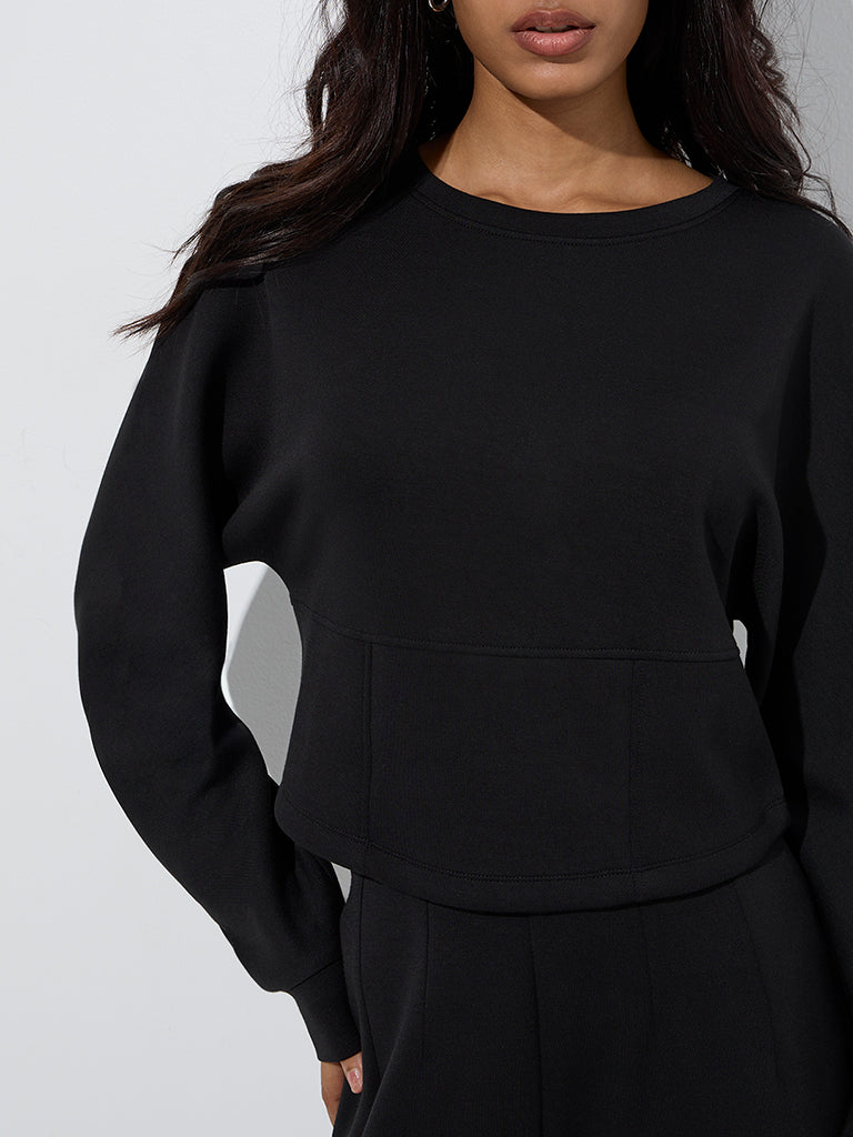 LOV Black Solid Sweatshirt - Image 3