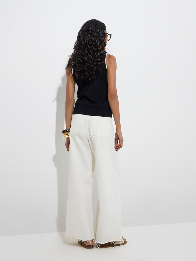 LOV Black Ribbed-Textured Tank Top - Image 4